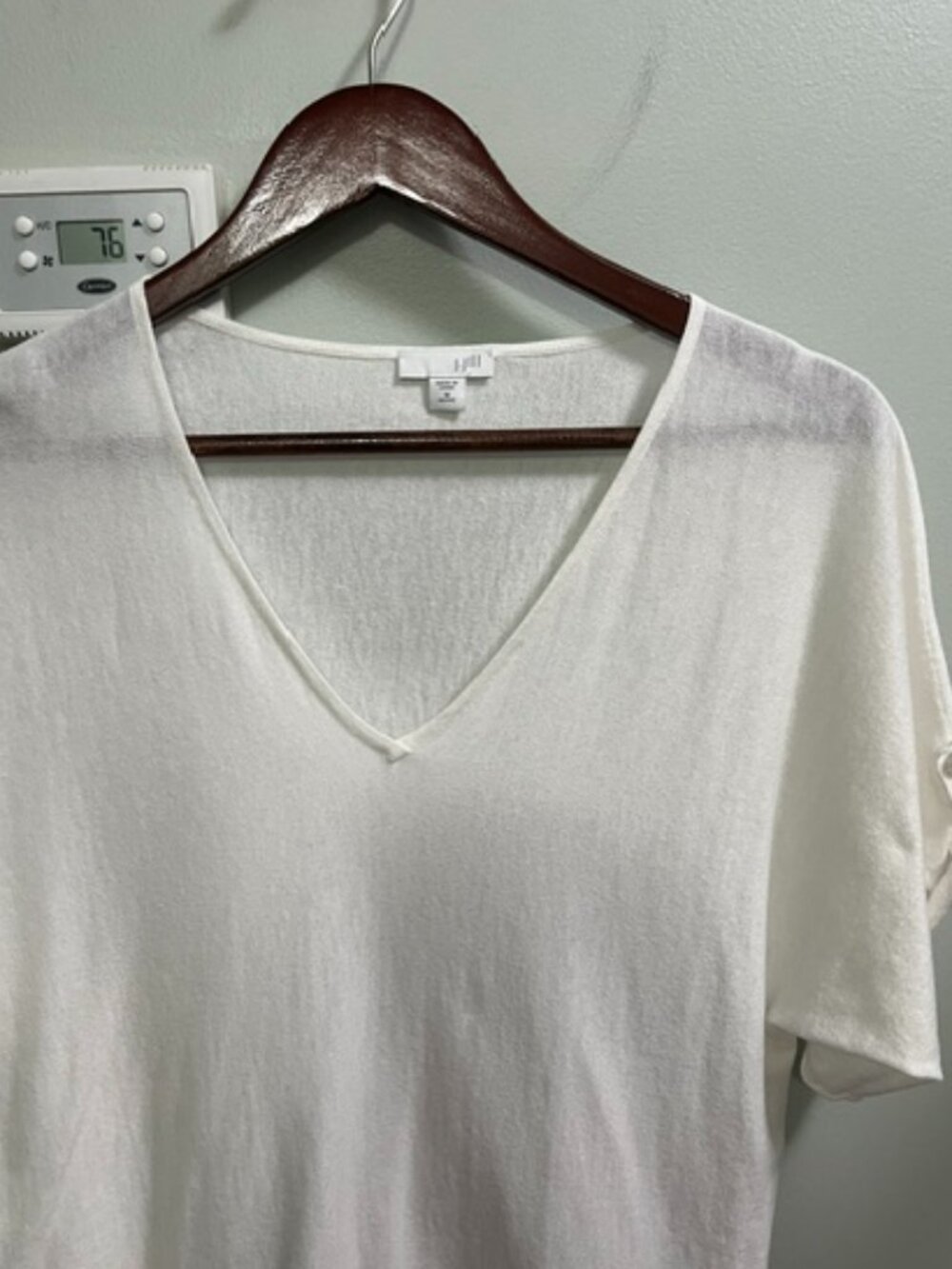 White Linen V-Neck Tshirt JJill